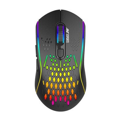 Ant Esports GM700 Lightweight Wireless RGB Gaming Mouse, Rechargeable Mouse with Honeycomb Shell, 11 Led Light Modes, 4 Adjustable DPI, 2.4GHz Wireless RGB Mouse for Laptop PC Mac